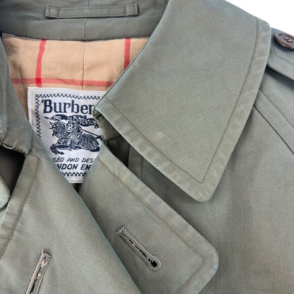 Burberry Green Khaki Trench Coat - Picture 15 of 15